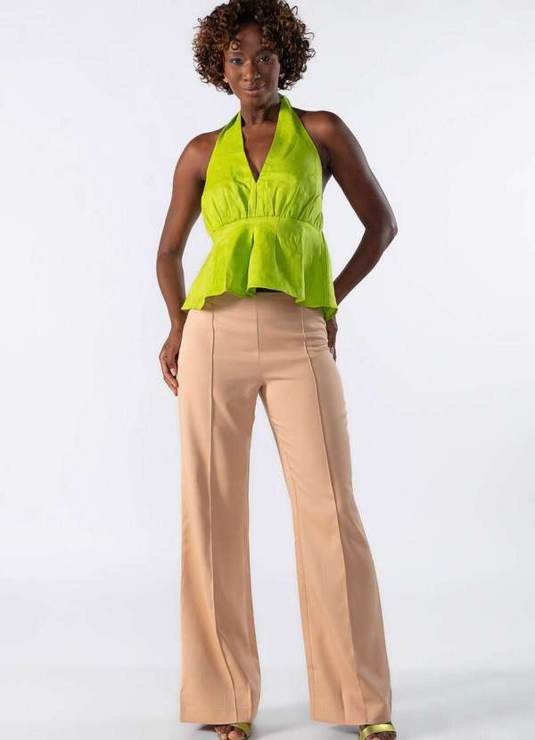 Lamis - Blusa de Babado Frente Única Verde