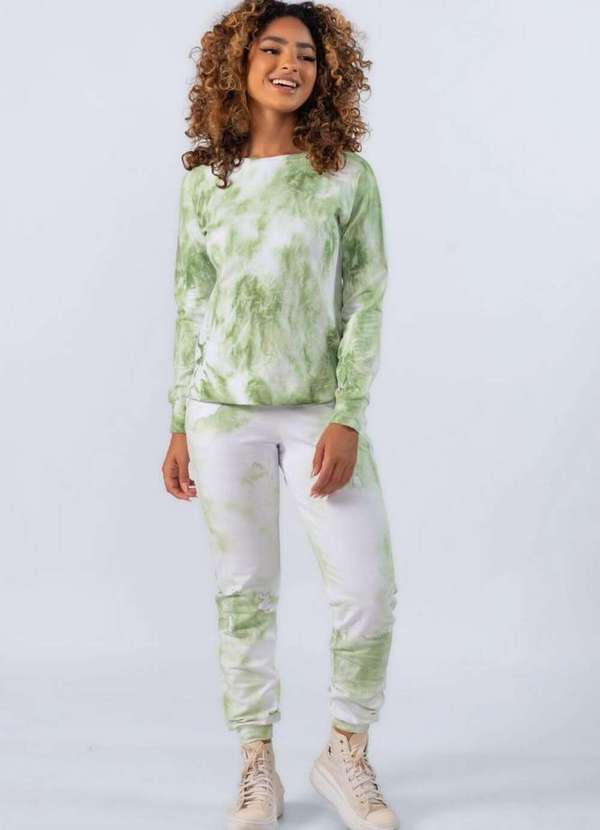 Lamis - Blusa de Moletinho Tiedye Verde