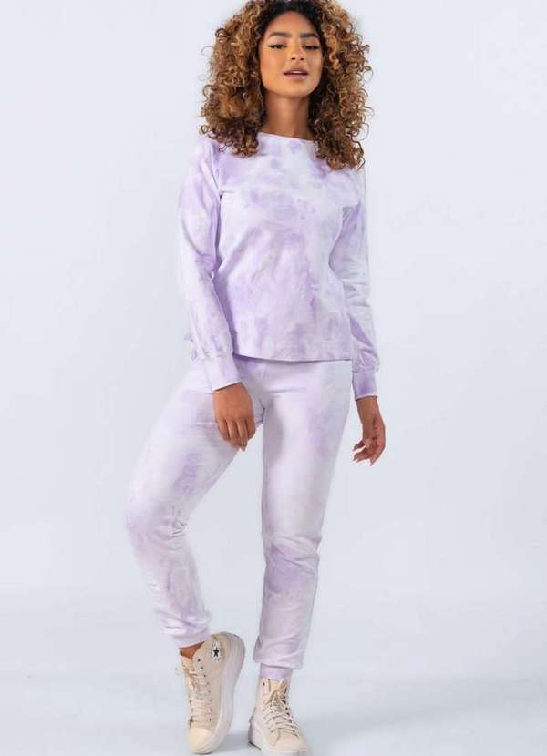 Lamis - Blusa de Moletinho Tiedye Lilas
