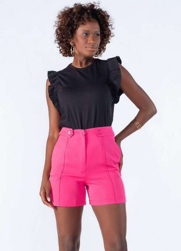 Lamis - Blusa em Algodao Muscle Babado Preto 2