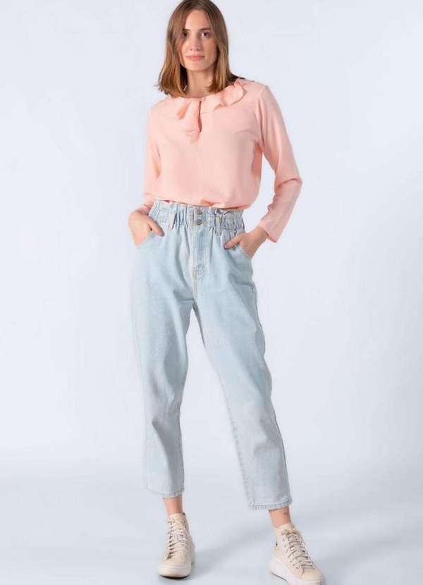 Lamis - Blusa em Crepe com Babados Rose