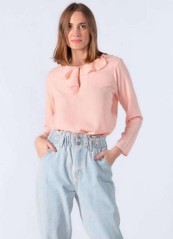 Lamis - Blusa em Crepe com Babados Rose 2
