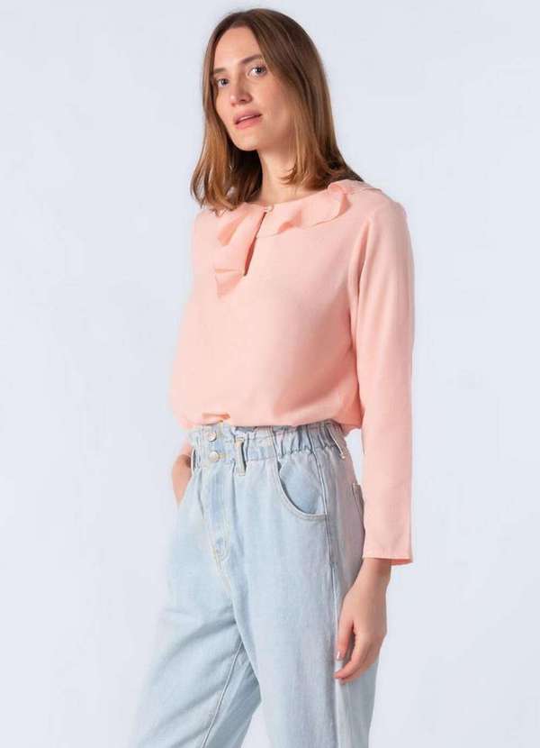 Lamis - Blusa em Crepe com Babados Rose 3
