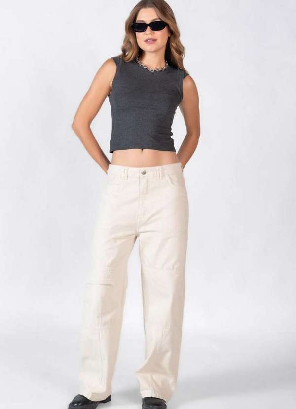 Lamis - Blusa em Viscose Detalhe na Manga Cinza