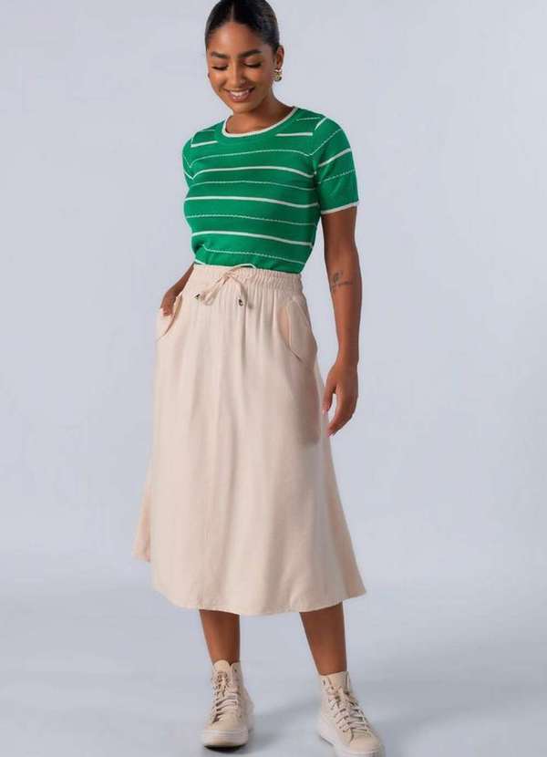 Lamis - Blusa em Viscose Listrada Verde