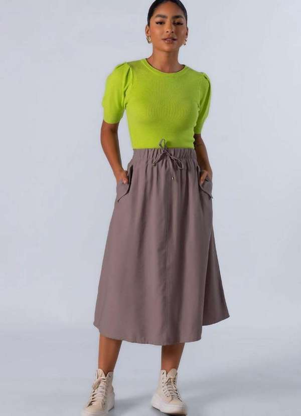 Lamis - Blusa em Viscose Manga Princesa Verde Claro