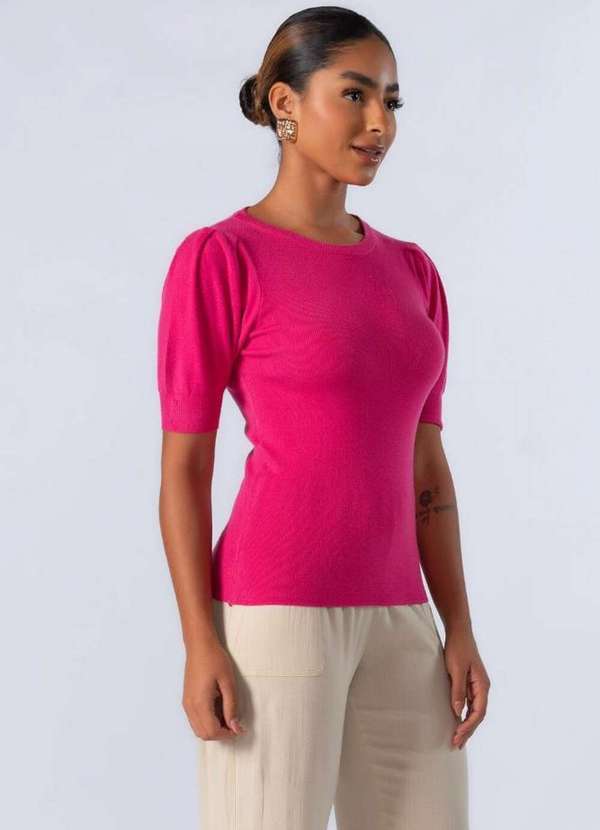 Lamis - Blusa em Viscose Manga Princesa Pink
