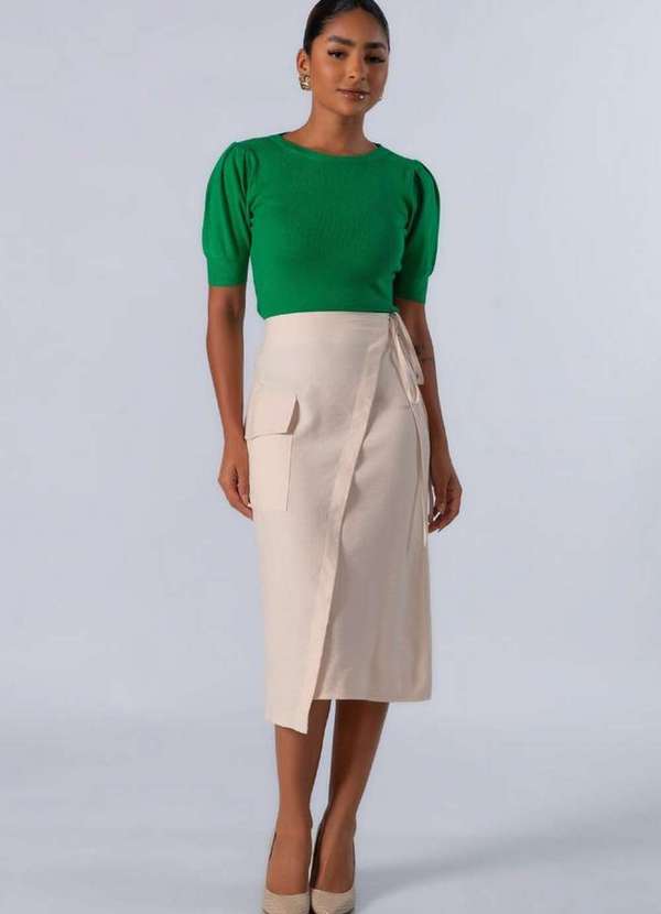 Lamis - Blusa em Viscose Manga Princesa Verde