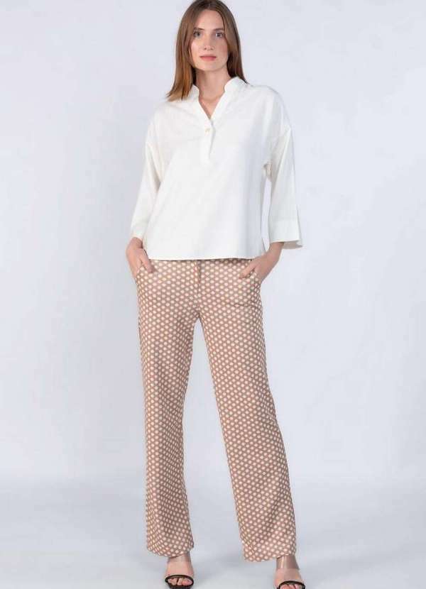 Lamis - Blusa em Viscose Recorte Gola Branco