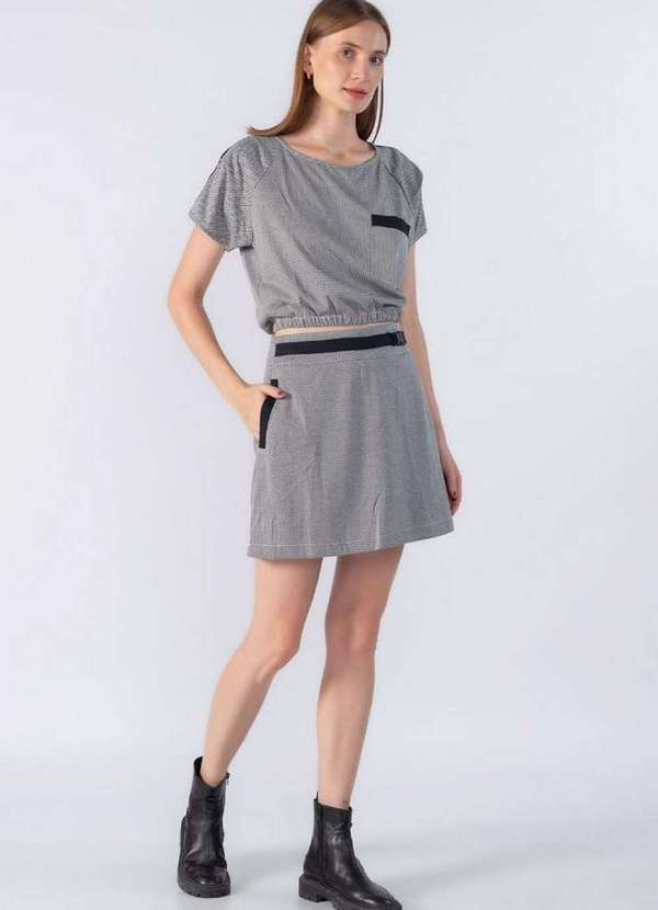 Lamis - Blusa Estampada com Elastico na Barra Preto 2