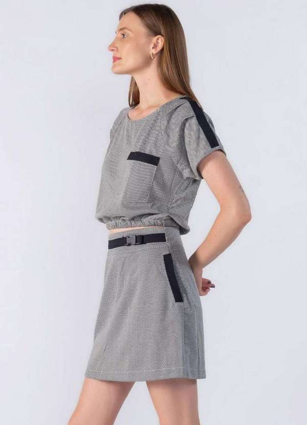 Lamis - Blusa Estampada com Elastico na Barra Preto 3