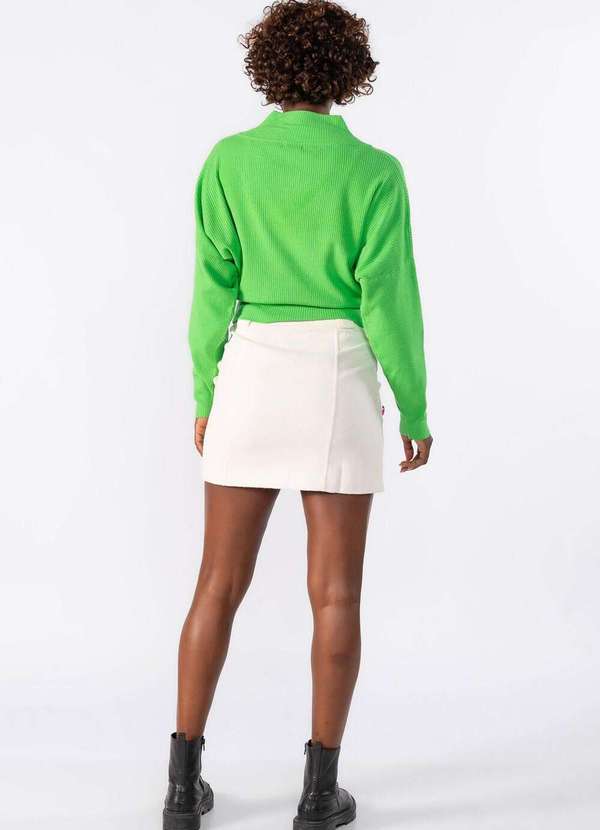 Lamis - Blusa Gola Alta Manga Morcego Verde 4