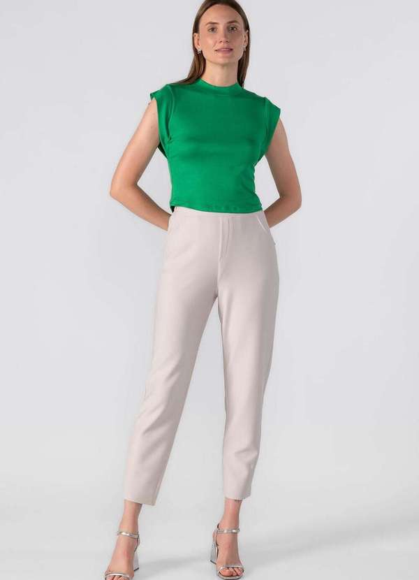 Lamis - Blusa Malha Basica Manga Cavada Verde 2