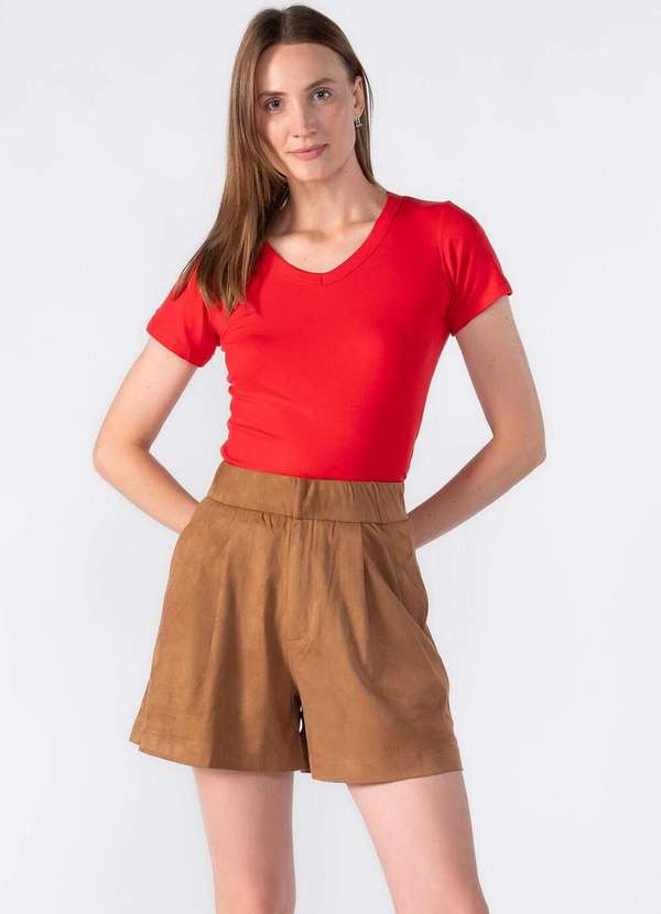 Lamis - Blusa Malha Gola V Vermelho 2