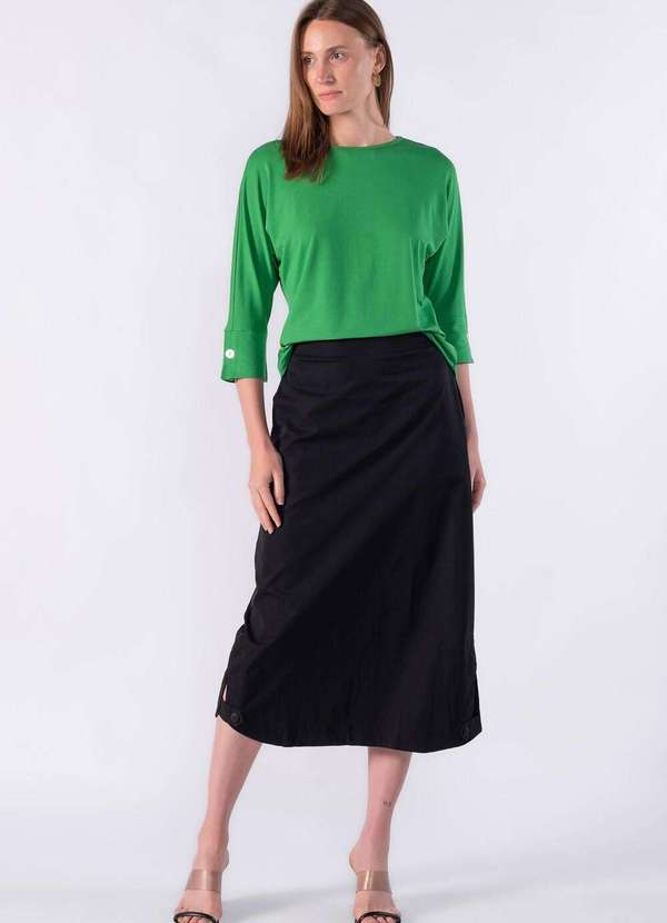 Lamis - Blusa Malha Manga Morcego Verde