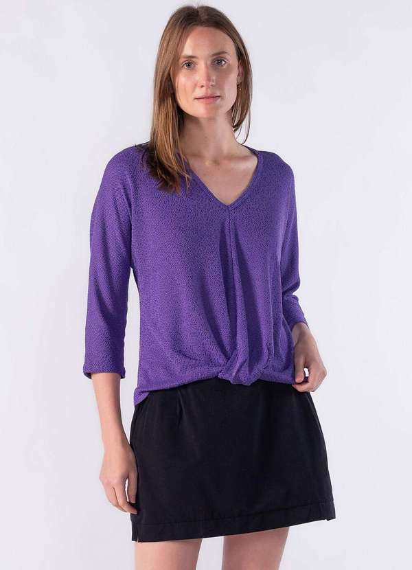 Lamis - Blusa Manga 3/4 com Detalhe Frente Roxo 2