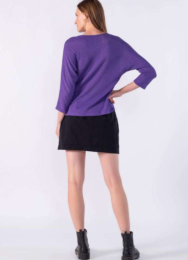Lamis - Blusa Manga 3/4 com Detalhe Frente Roxo 4