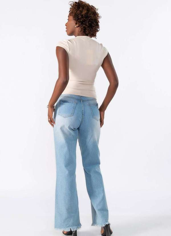 Lamis - Blusa Manga Curta Canelada Bege 4