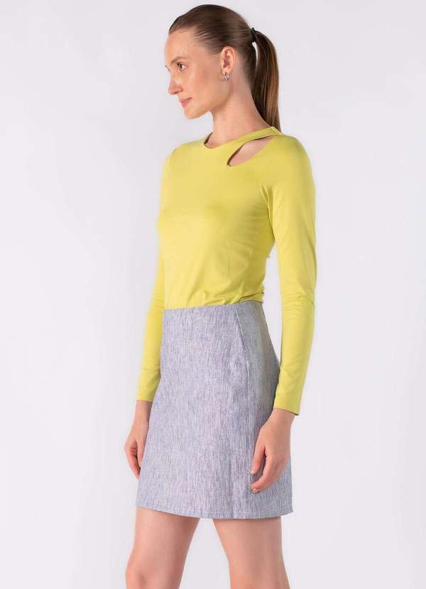 Lamis - Blusa Manga Longa com Recorte Verde 3