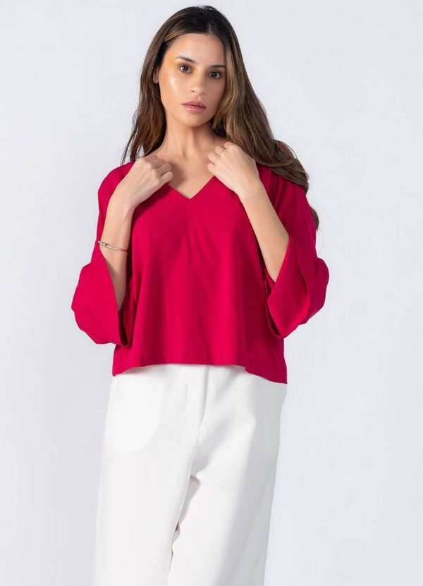 Lamis - Blusa Manga Longa Flare Roxo