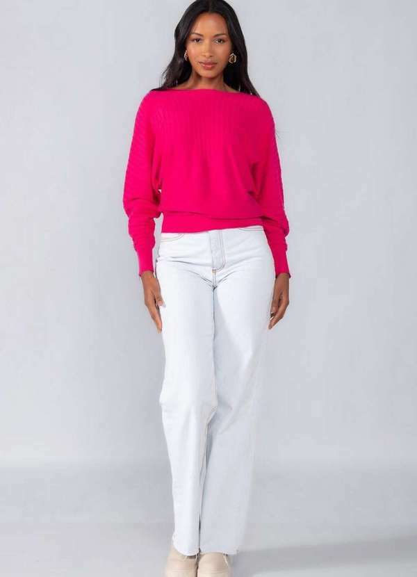 Lamis - Blusa Manga Morcego sem Gola Pink