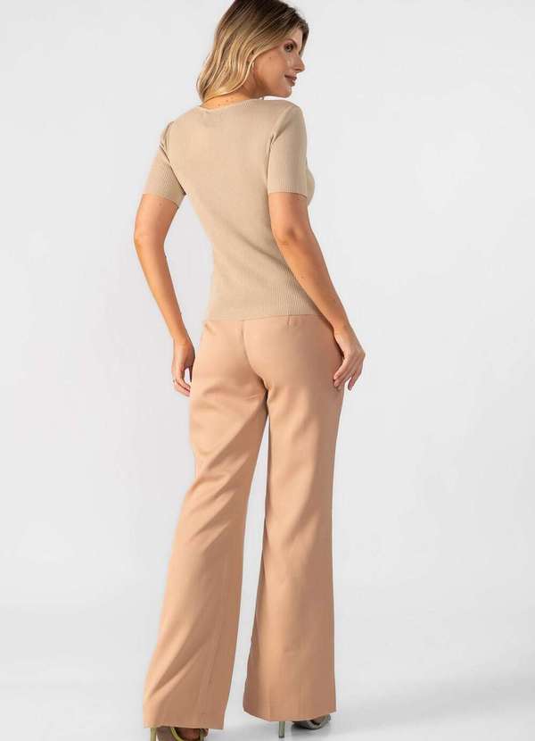 Lamis - Blusa Modal Decote V Bege 4