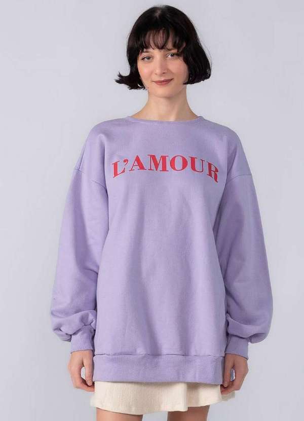 Lamis - Blusa Moletom Oversized Lilas 2