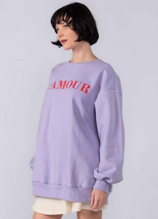 Lamis - Blusa Moletom Oversized Lilas 3