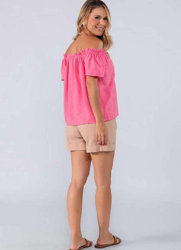 Lamis - Blusa Ombro a Ombro Guippir Frontal Rosa 4