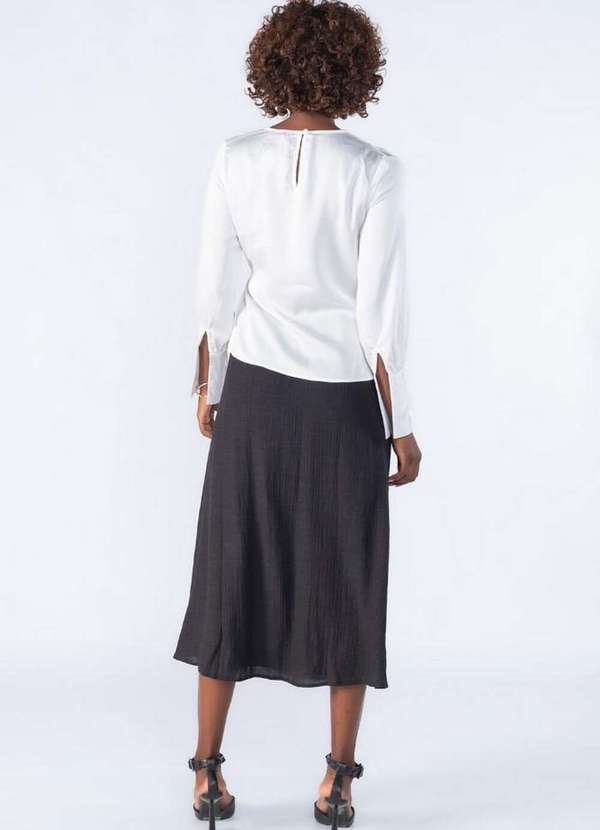 Lamis - Blusa Poliester Transpassada Branco 4