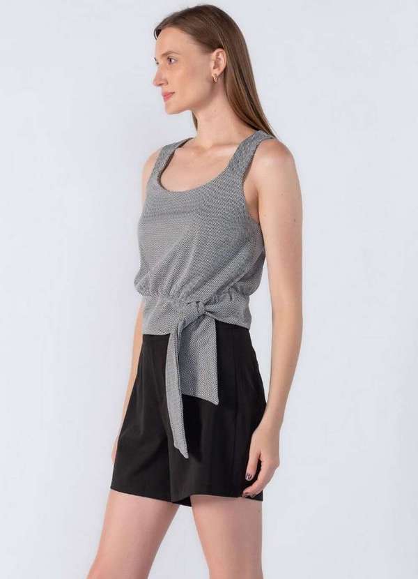 Lamis - Blusa Regata Amarracao Cintura Preto 3