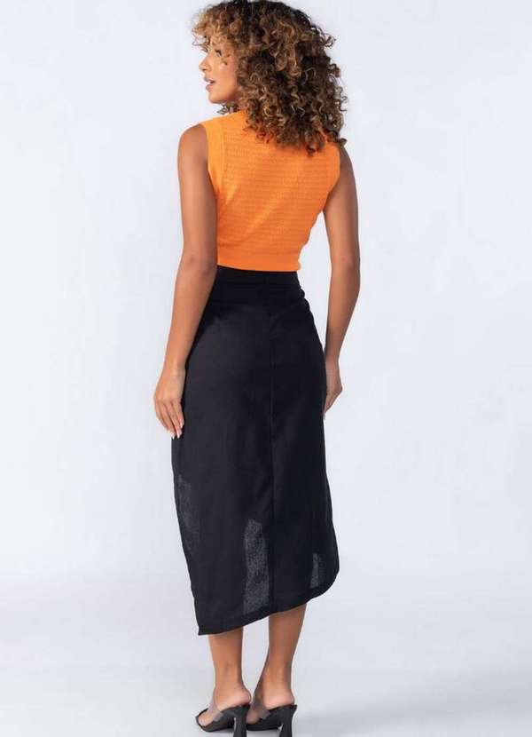 Lamis - Blusa Regata Curta com Furinhos Laranja 4