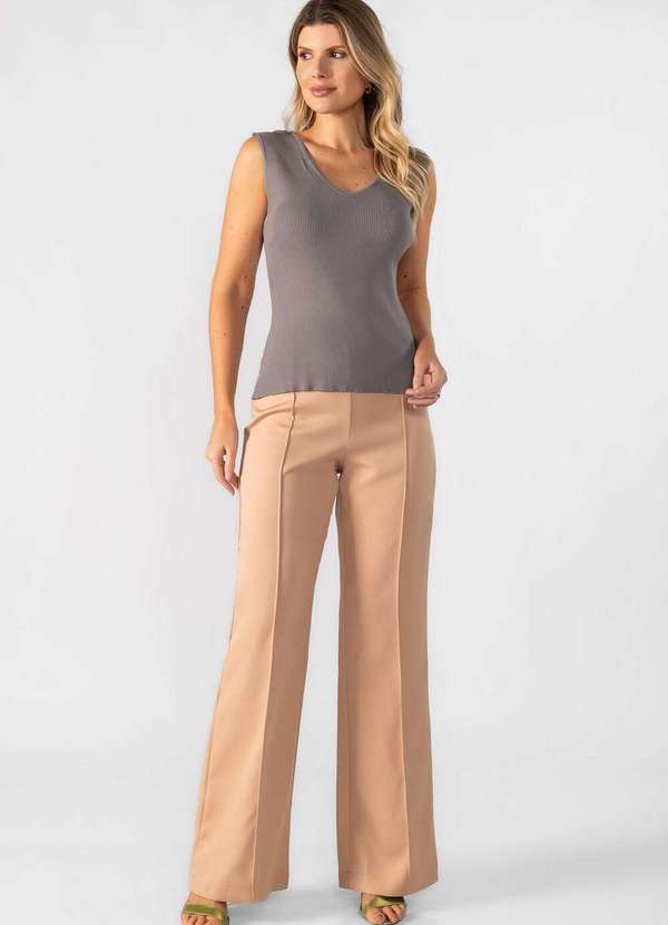 Lamis - Blusa Regata Decote em V Cinza 2