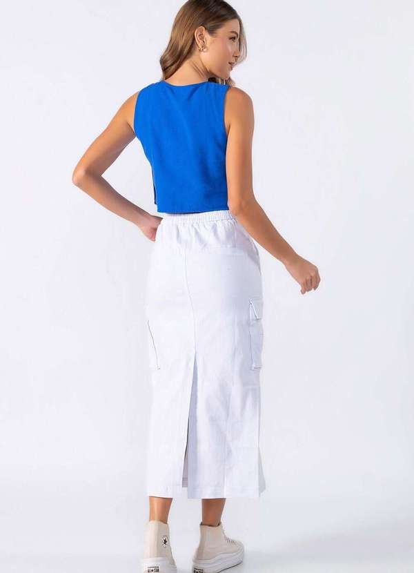 Lamis - Blusa Regata em Alfaiataria Azul 4