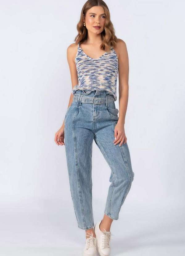 Lamis - Blusa Regata em Croche Azul