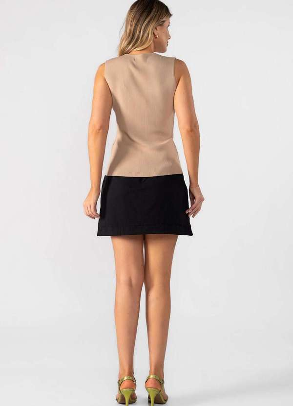 Lamis - Blusa Regata Modal Canelada Caqui 4