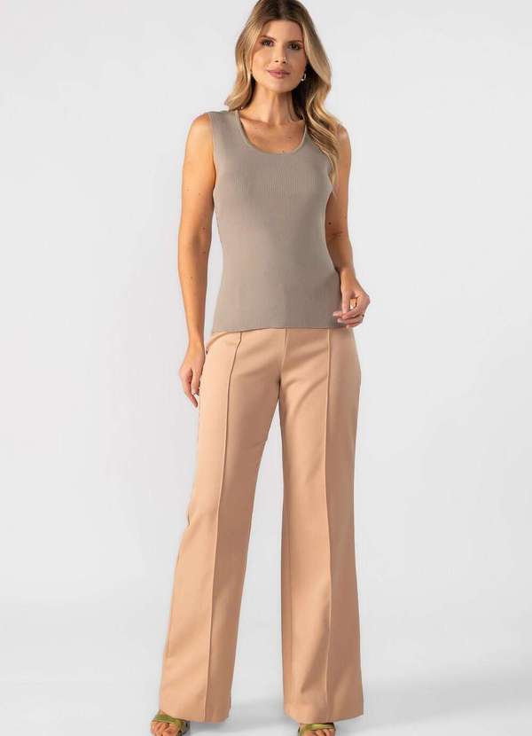 Lamis - Blusa Regata Modal Canelada Cinza 2