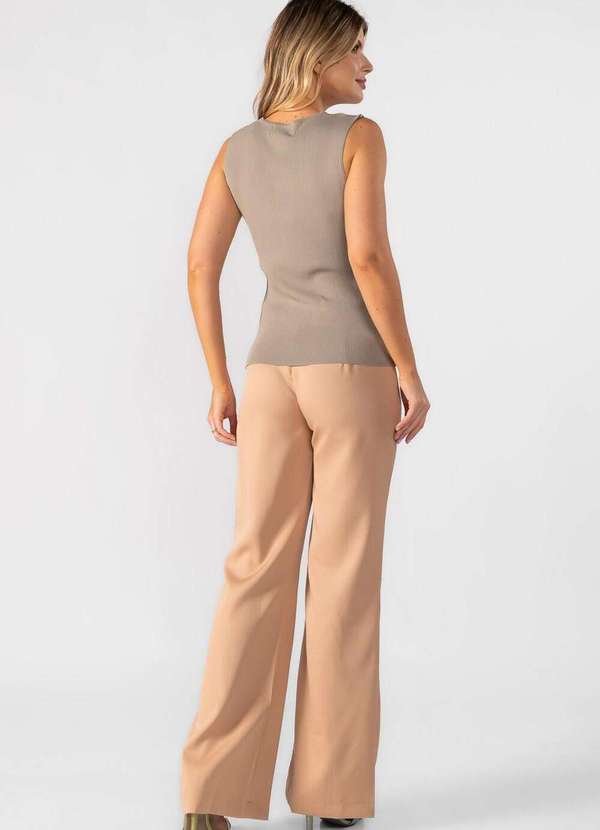 Lamis - Blusa Regata Modal Canelada Cinza 4