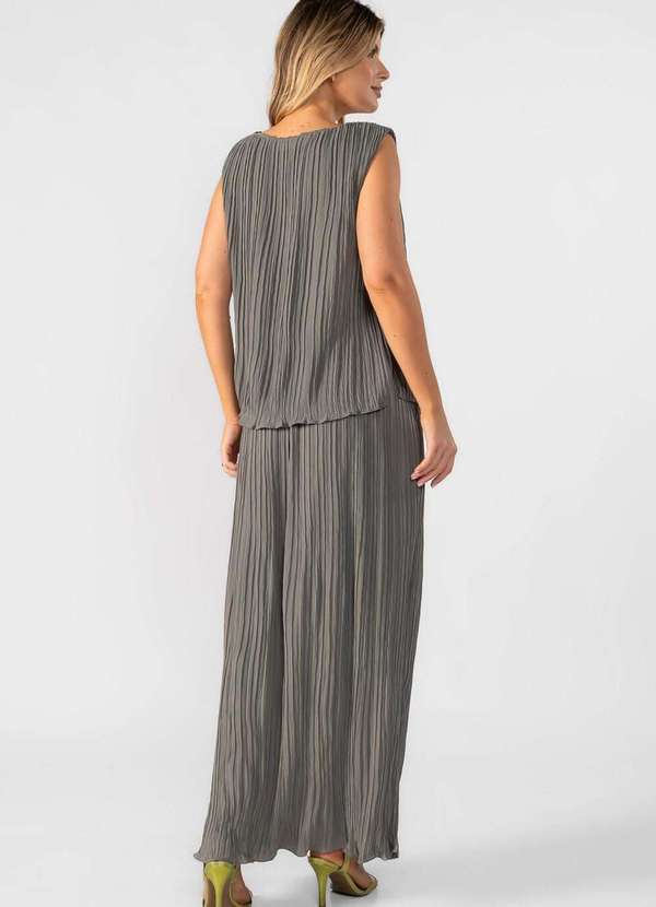 Lamis - Blusa Regata Plissada Cinza 4