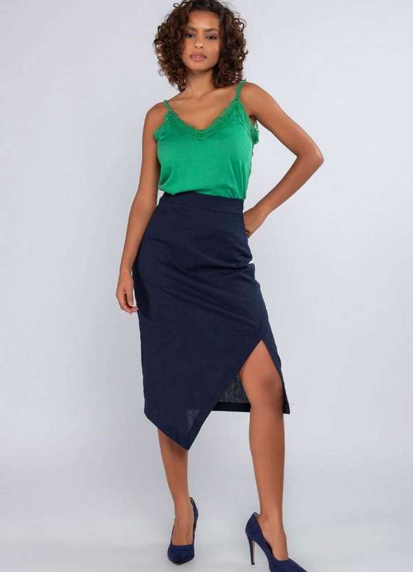 Lamis - Blusa Regata Viscose Alça Ajustavel Verde