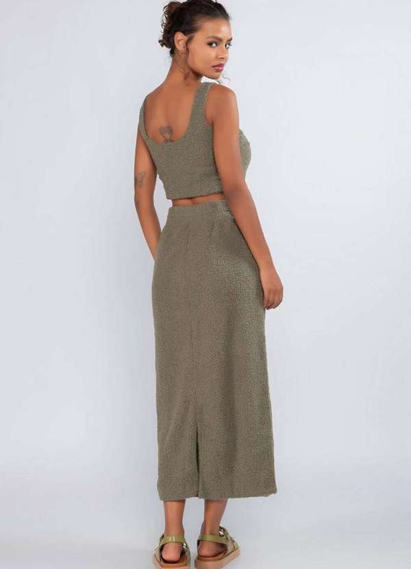 Lamis - Blusa Teddy Cropped sem Mangas Verde 4