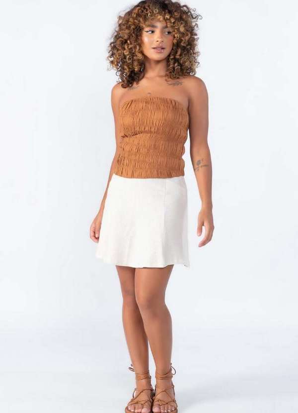Lamis - Blusa Tomara que Caia Pesponto Caramelo