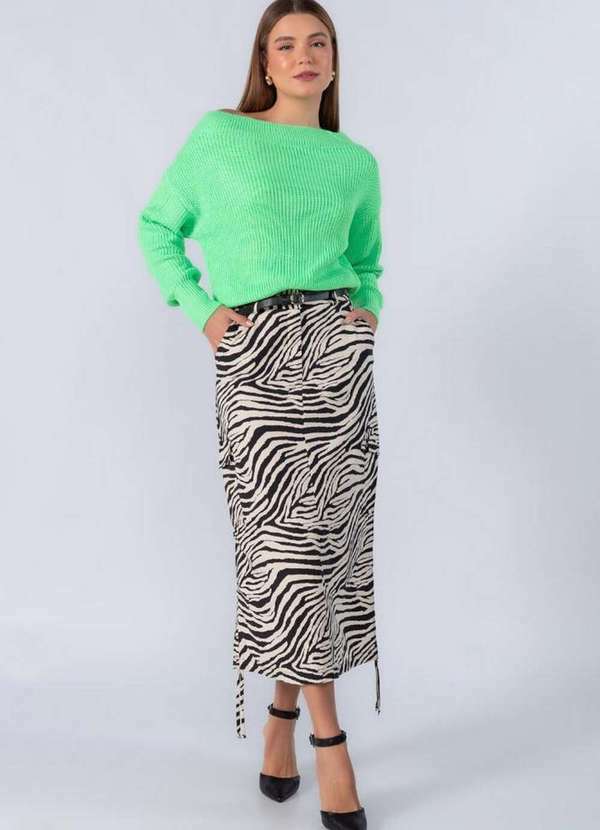 Lamis - Blusa Tricot Manga Longa Gola Canoa Verde 2