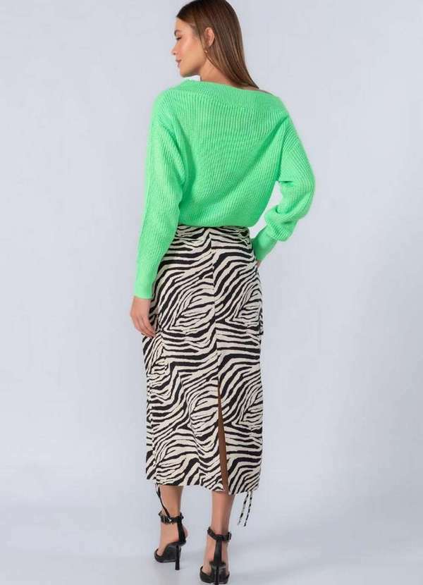 Lamis - Blusa Tricot Manga Longa Gola Canoa Verde 4