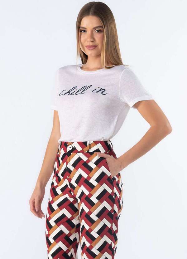 Lamis - Blusa Tshirt Bordada Basica Off White 3