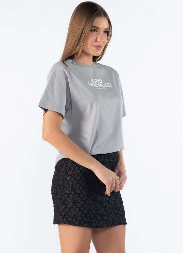 Lamis - Blusa Tshirts Estampa Glow Up Cinza 3