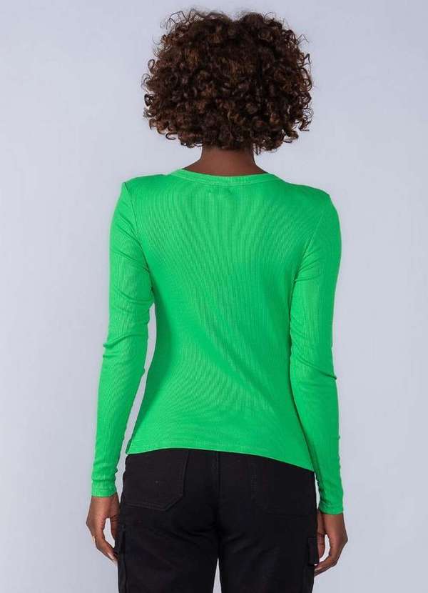 Lamis - Blusa Viscose Manga Longa com Ombreiras Verde 3