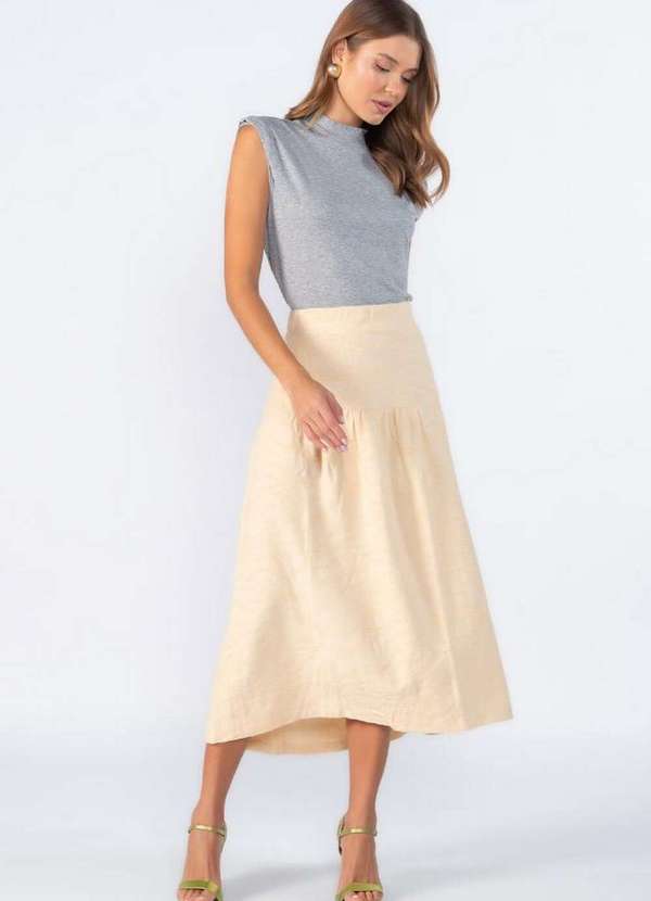 Lamis - Blusa Viscose Manga Muscle Cinza