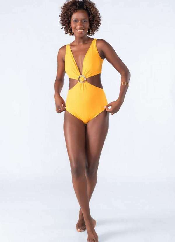 Lamis - Body Maio com Detalhe e Amarracao Laranja