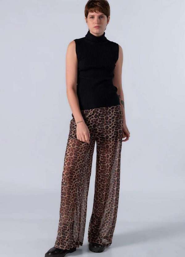 Lamis - Cacharrel Canelada em Viscose Preto